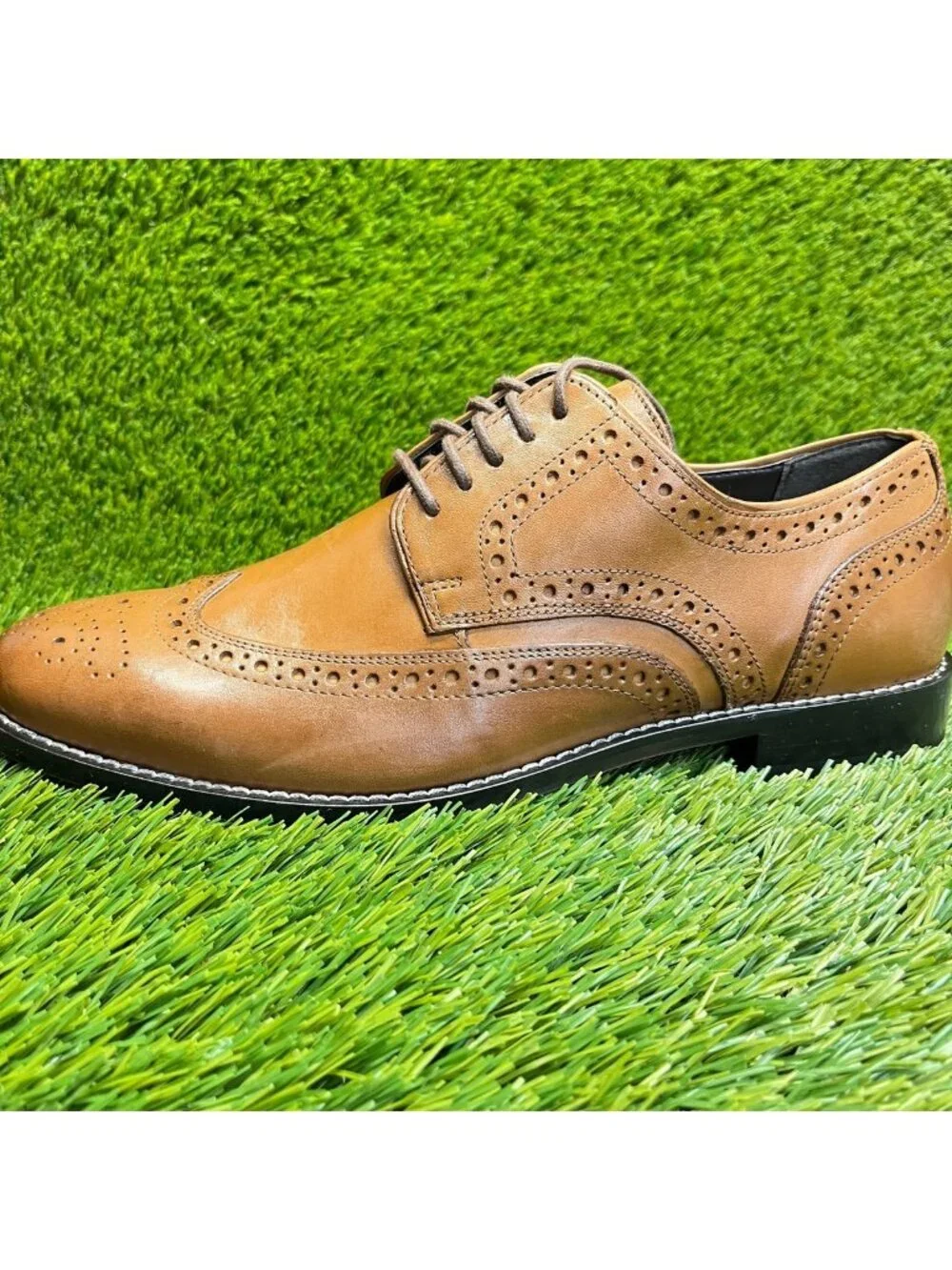 Nunn Bush Nelson Comfort Gel Mens Size 9 Brown Classic Wingtip Oxford Shoes